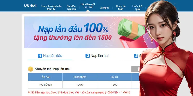 Bạn có thể lấy phần thưởng trị giá 100% đơn nạp